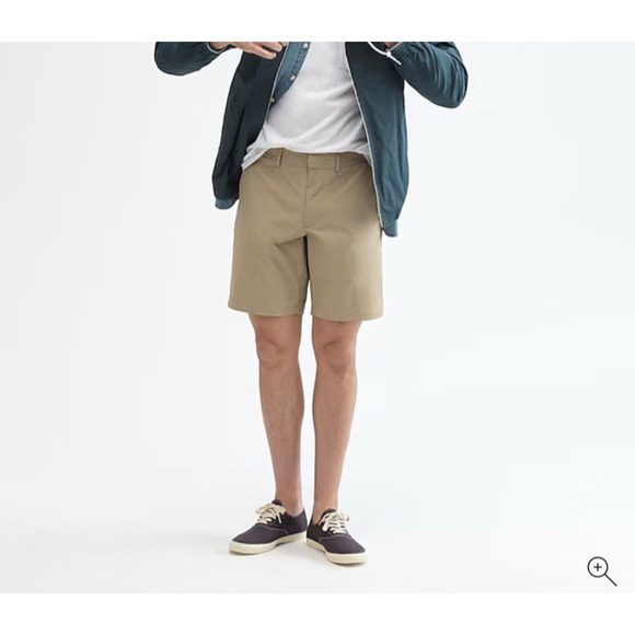 J Crew Tech Shorts Men 38 Khaki Chino Lightweight Stretch 9" Inseam Tan Golf - Picture 1 of 10